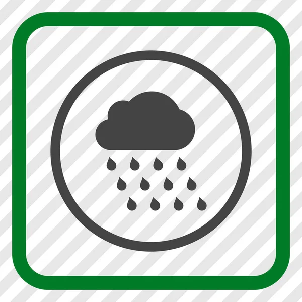 Icono del vector de la nube de lluvia en un marco — Vector de stock
