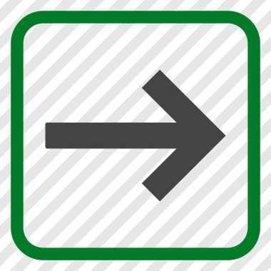 Sağ ok vektör simgesi bir çerçeve içinde