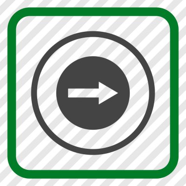 Sağ ok vektör simgesi bir çerçeve içinde yuvarlak