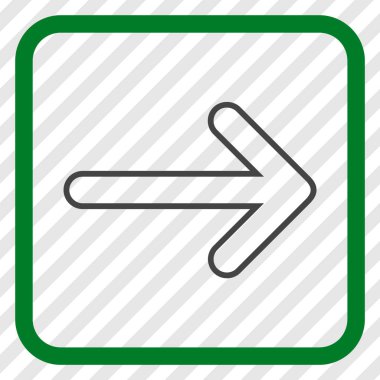 Yuvarlak ok doğru vektör simgesi bir çerçeve içinde