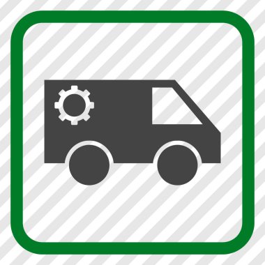 Hizmet araba vektör simgesi bir çerçeve içinde