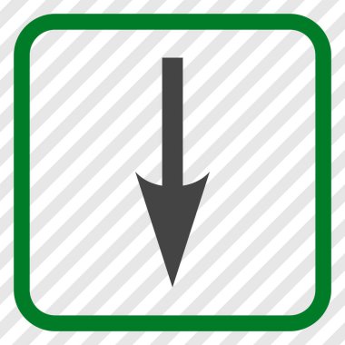 Vektör simgesi bir çerçeve içinde aşağı ok keskin