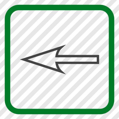 Keskin ok sol vektör simgesi bir çerçeve içinde