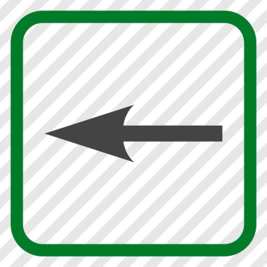 Keskin ok sol vektör simgesi bir çerçeve içinde