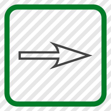 Keskin ok doğru vektör simgesi bir çerçeve içinde