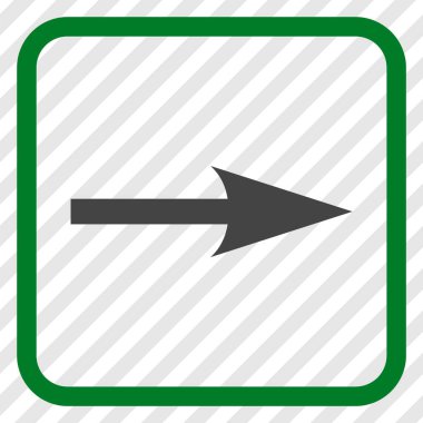 Keskin ok doğru vektör simgesi bir çerçeve içinde