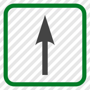 Vektör simgesi bir çerçeve içinde yukarı ok keskin