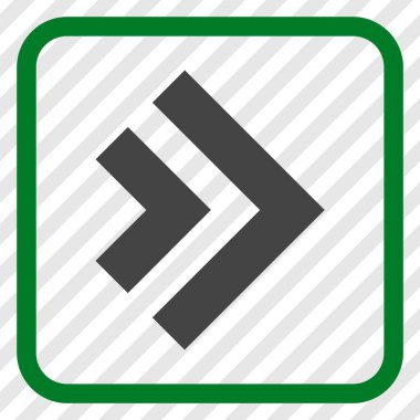 Üst karakter doğru vektör simgesi bir çerçeve içinde