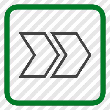 Üst karakter doğru vektör simgesi bir çerçeve içinde