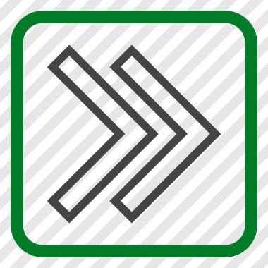 Üst karakter doğru vektör simgesi bir çerçeve içinde