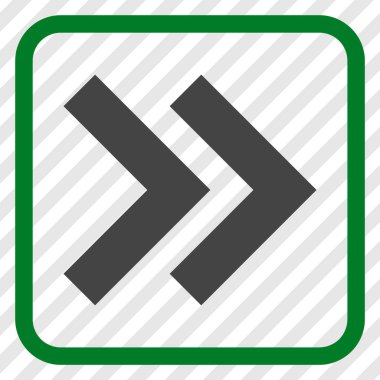 Üst karakter doğru vektör simgesi bir çerçeve içinde