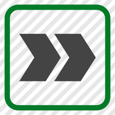 Üst karakter doğru vektör simgesi bir çerçeve içinde