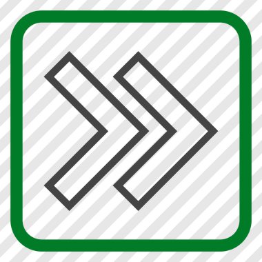 Üst karakter doğru vektör simgesi bir çerçeve içinde