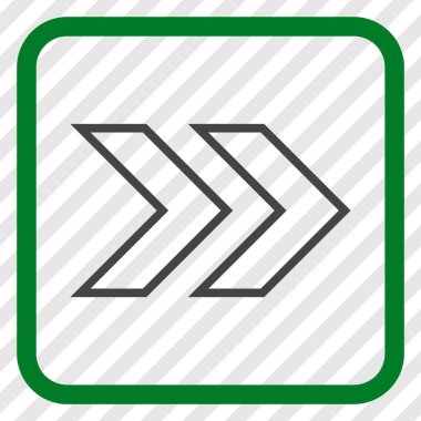 Üst karakter doğru vektör simgesi bir çerçeve içinde