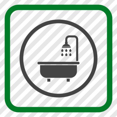 Duş Banyo vektör simgesi bir çerçeve içinde