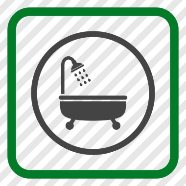 Duş Banyo vektör simgesi bir çerçeve içinde