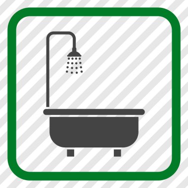 Duş Banyo vektör simgesi bir çerçeve içinde