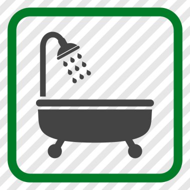 Duş Banyo vektör simgesi bir çerçeve içinde