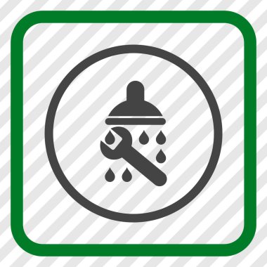 Duş sıhhi tesisat vektör simgesi bir çerçeve içinde