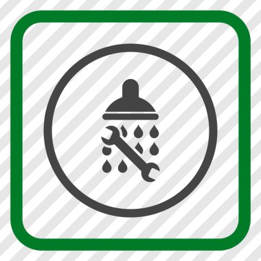 Duş sıhhi tesisat vektör simgesi bir çerçeve içinde