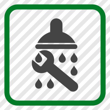 Duş sıhhi tesisat vektör simgesi bir çerçeve içinde