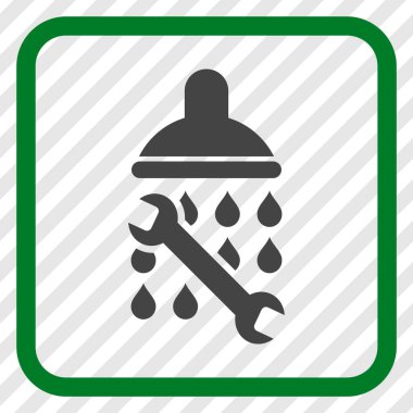 Duş sıhhi tesisat vektör simgesi bir çerçeve içinde