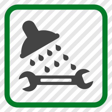 Duş sıhhi tesisat vektör simgesi bir çerçeve içinde