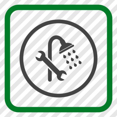 Duş sıhhi tesisat vektör simgesi bir çerçeve içinde