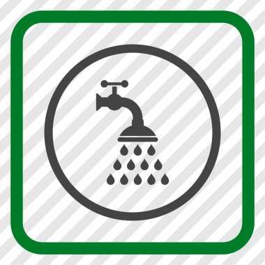 Duş musluk vektör simgesi bir çerçeve içinde