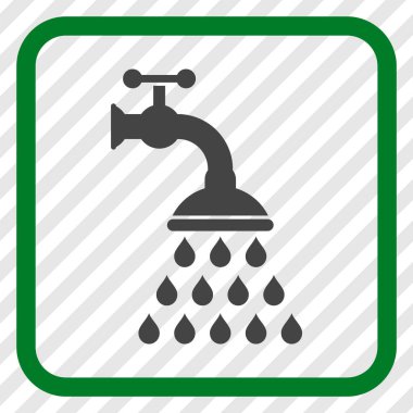 Duş musluk vektör simgesi bir çerçeve içinde