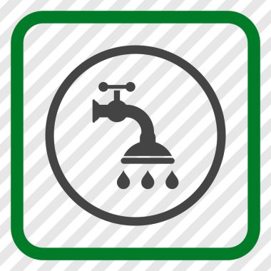 Duş musluk vektör simgesi bir çerçeve içinde