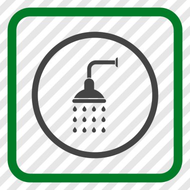 Duş vektör simgesi bir çerçeve içinde