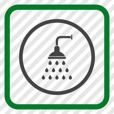 Duş vektör simgesi bir çerçeve içinde