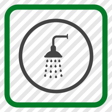 Duş vektör simgesi bir çerçeve içinde