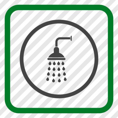 Duş vektör simgesi bir çerçeve içinde