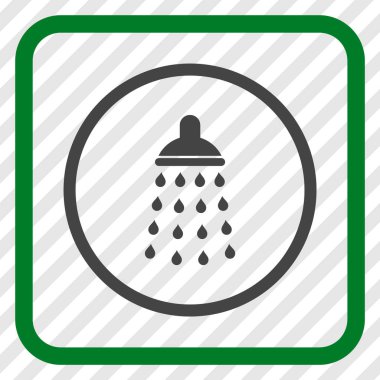 Duş vektör simgesi bir çerçeve içinde