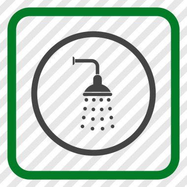 Duş vektör simgesi bir çerçeve içinde