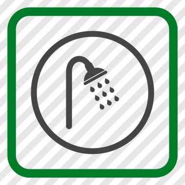 Duş vektör simgesi bir çerçeve içinde