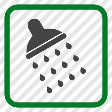 Duş vektör simgesi bir çerçeve içinde