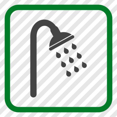 Duş vektör simgesi bir çerçeve içinde