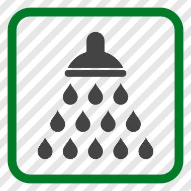 Duş vektör simgesi bir çerçeve içinde