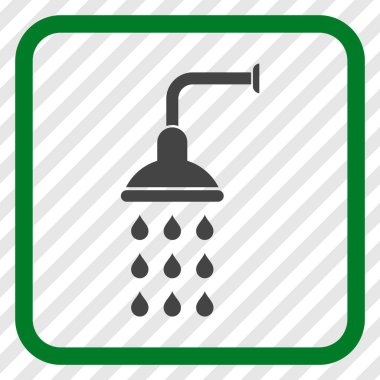 Duş vektör simgesi bir çerçeve içinde