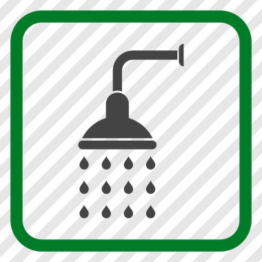 Duş vektör simgesi bir çerçeve içinde