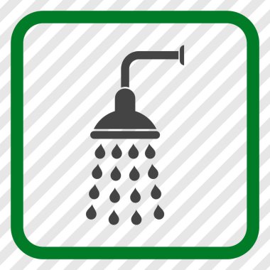 Duş vektör simgesi bir çerçeve içinde