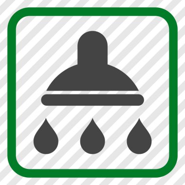 Duş vektör simgesi bir çerçeve içinde