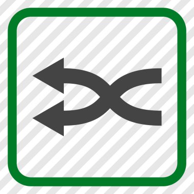 Shuffle oklar sol vektör simgesi bir çerçeve içinde