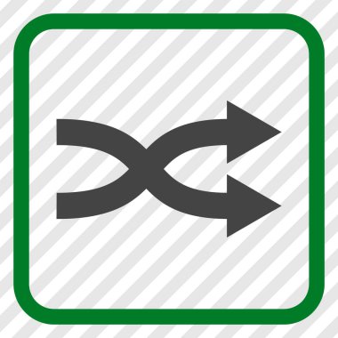 Shuffle okları doğru vektör simgesi bir çerçeve içinde