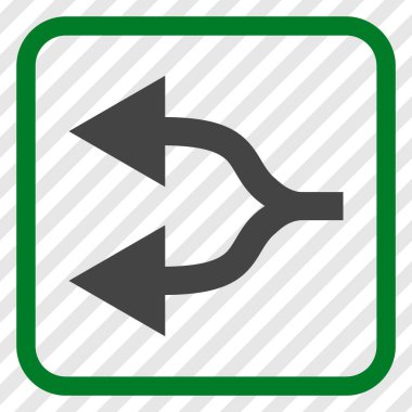 Split oklar sol vektör simgesi bir çerçeve içinde