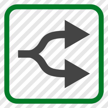 Split okları doğru vektör simgesi bir çerçeve içinde