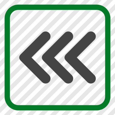 Ok ucu sol vektör simgesi bir çerçeve içinde üçlü